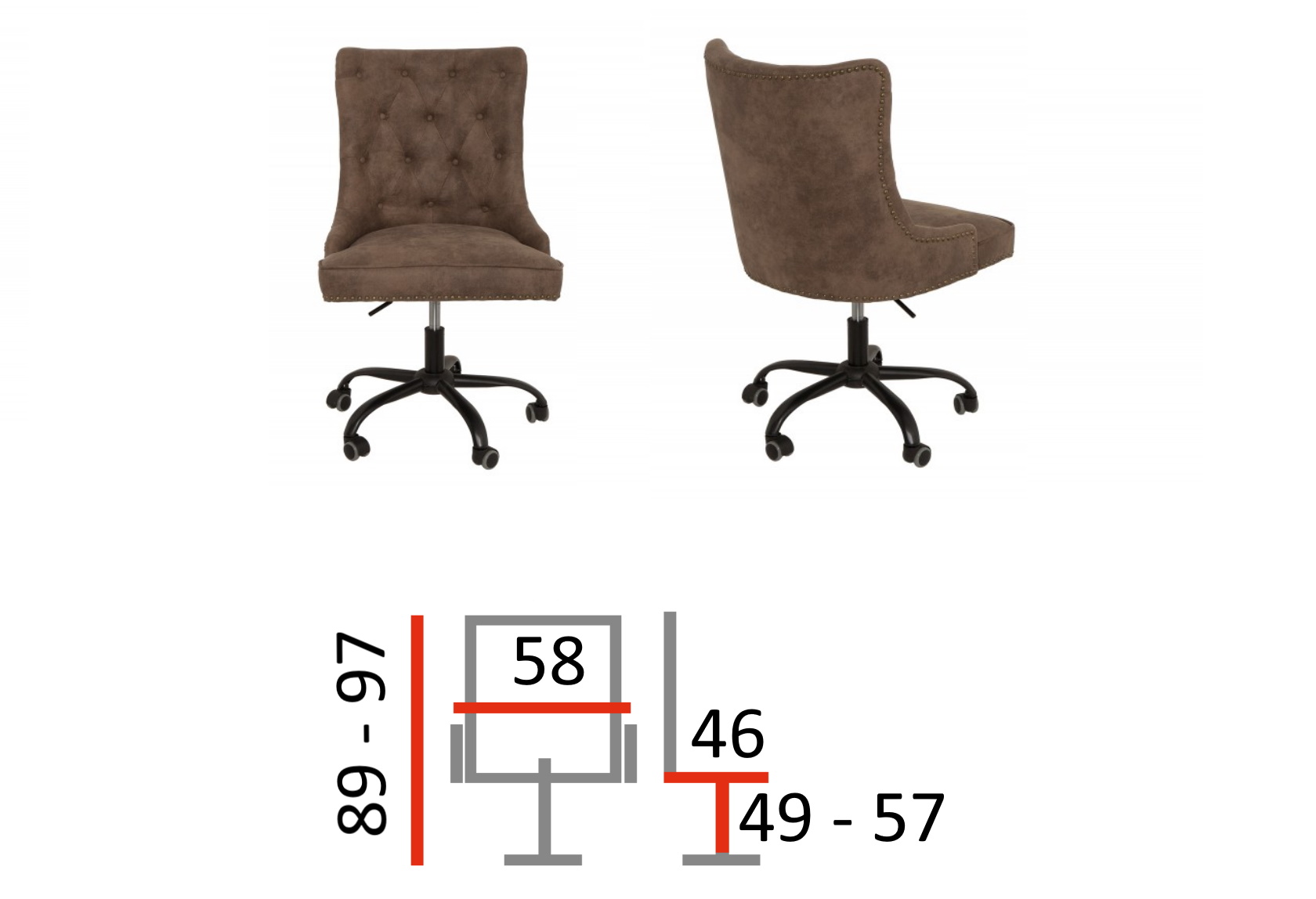 fotel obrotowy, krzesło biurowe, brązowy fotel